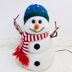⛄ Light-Up Snowman Christmas Decoration – Fiber Optic LED Lights,12"